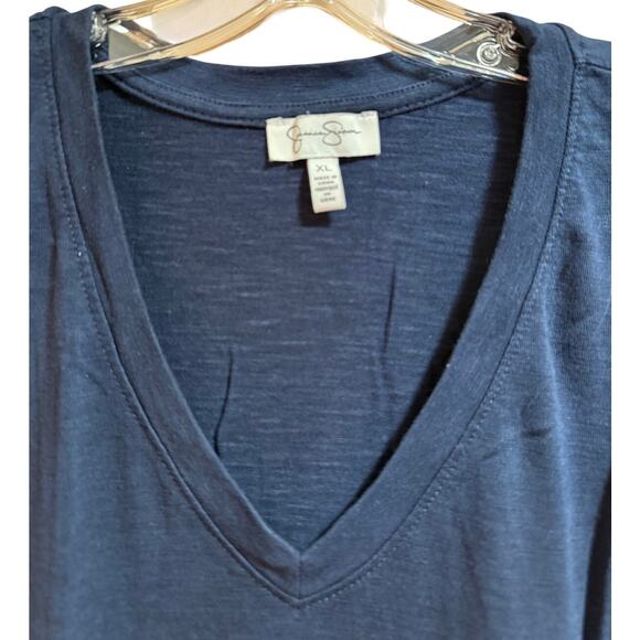 Jessica Simpson Blue Sleeveless Blouse - Size XL Summer Preppy Casual - Picture 3 of 6